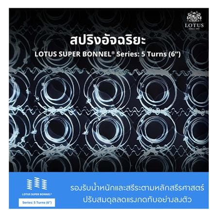 ที่นอนยางพารา 5 ฟุต LOTUS รุ่น HUDSON II พร้อมหมอนหนุน 2 ชิ้น_6