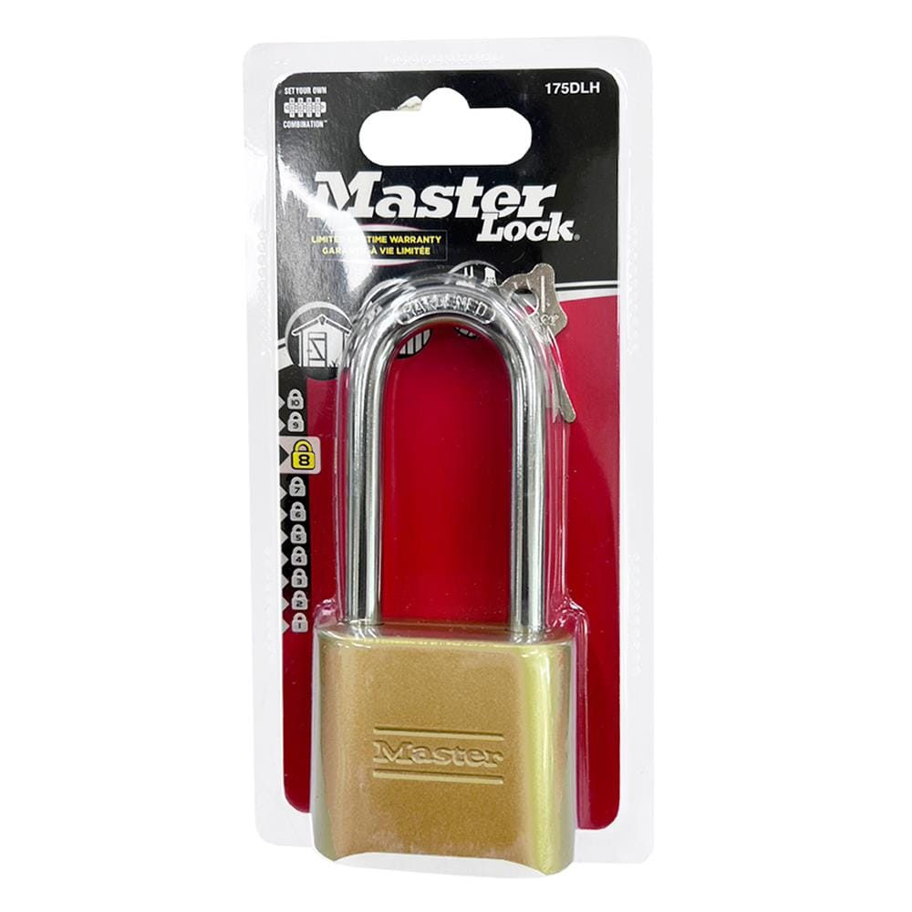 กุญแจรหัส ลูกปืน MASTER LOCK 175EURDLH 50 มม. สีทองเหลือง