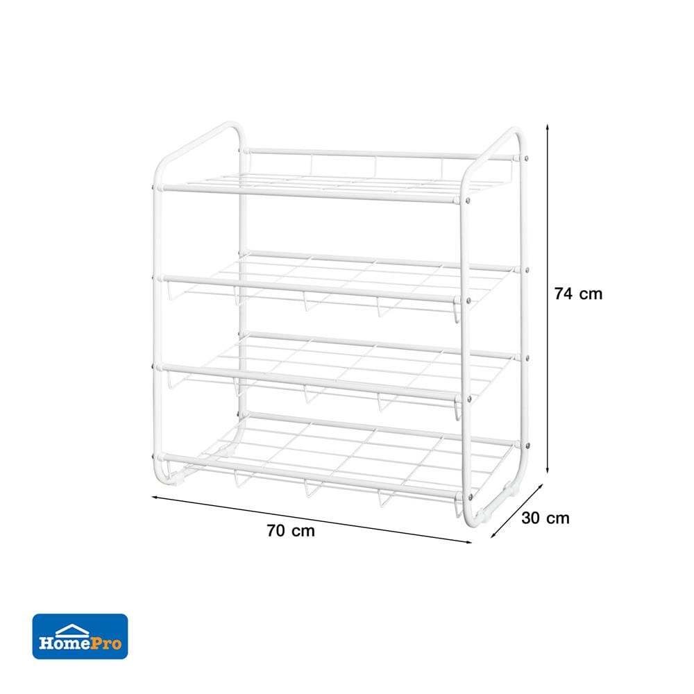 ชั้นวางรองเท้า 4 ชั้น STACKO RACK II 70x30x74 ซม. สีขาว