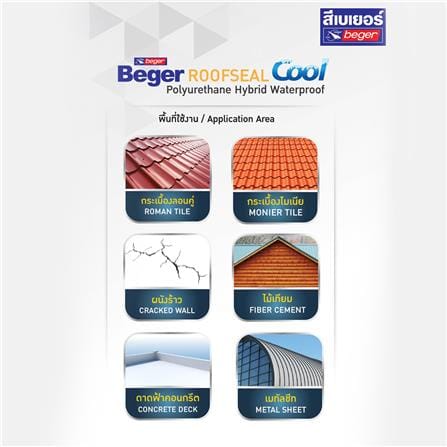 อะคริลิกกันซึม BEGER ROOFSEAL COOL PU HYBRID 208 สีน้ำตาล 20 กก._2