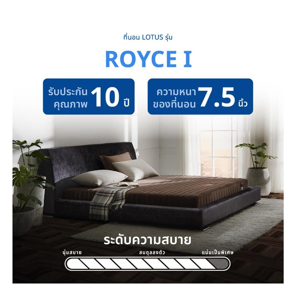 ที่นอนไฮบริด 3.5 ฟุต LOTUS รุ่น ROYCE พร้อมชุดเครื่องนอน 7 ชิ้น