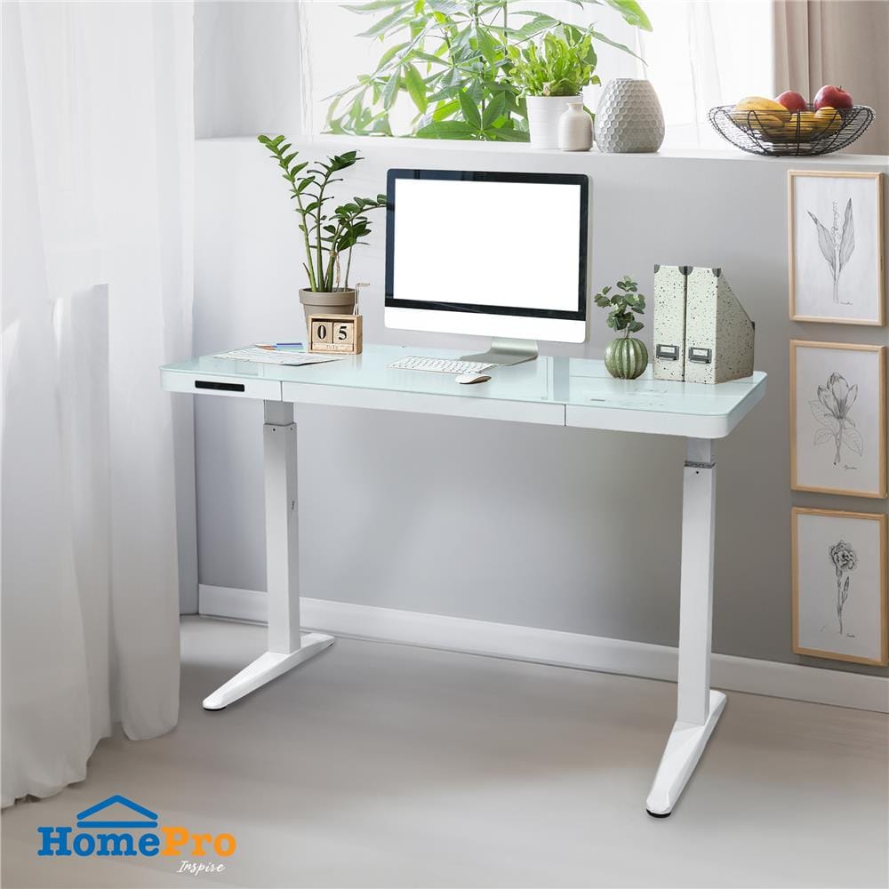 โต๊ะปรับระดับไฟฟ้า FURDINI DYLAN W120 LT-205 120 ซม. สีขาว