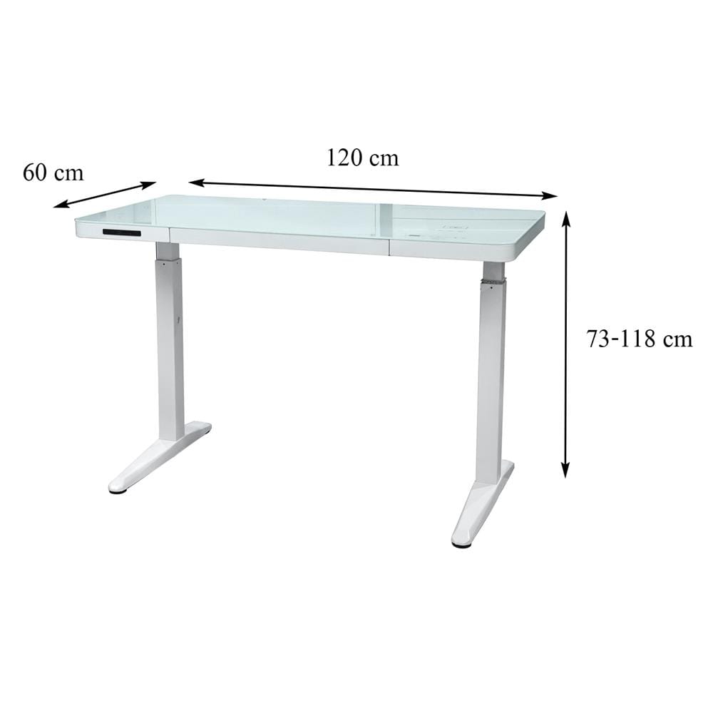 โต๊ะปรับระดับไฟฟ้า FURDINI DYLAN W120 LT-205 120 ซม. สีขาว