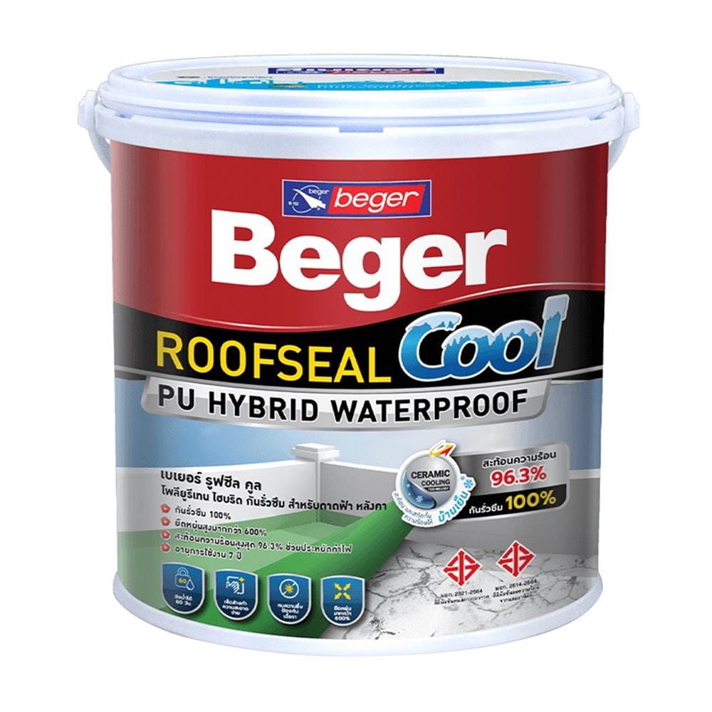 อะคริลิกกันซึม BEGER ROOFSEAL COOL PU HYBRID 201 สีขาว 4 กก.
