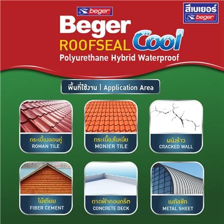 อะคริลิกกันซึม BEGER ROOFSEAL COOL PU HYBRID 205 สีน้ำเงิน 4 กก._1