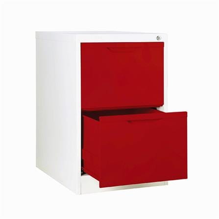 ตู้ลิ้นชักเหล็ก 2 ลิ้นชัก KIOSK HF-2 สีขาว/แดง_2