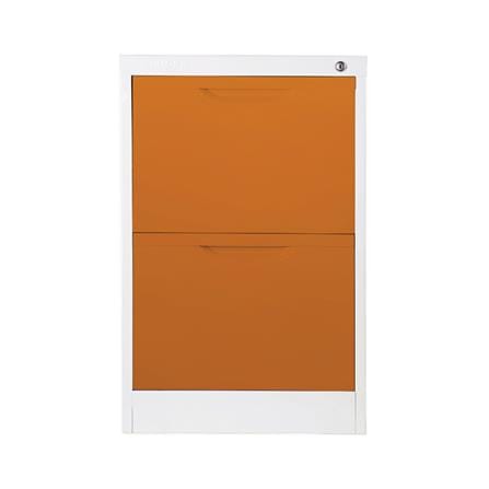 ตู้ลิ้นชักเหล็ก 2 ลิ้นชัก KIOSK HF-2 สีขาว/ส้ม_1