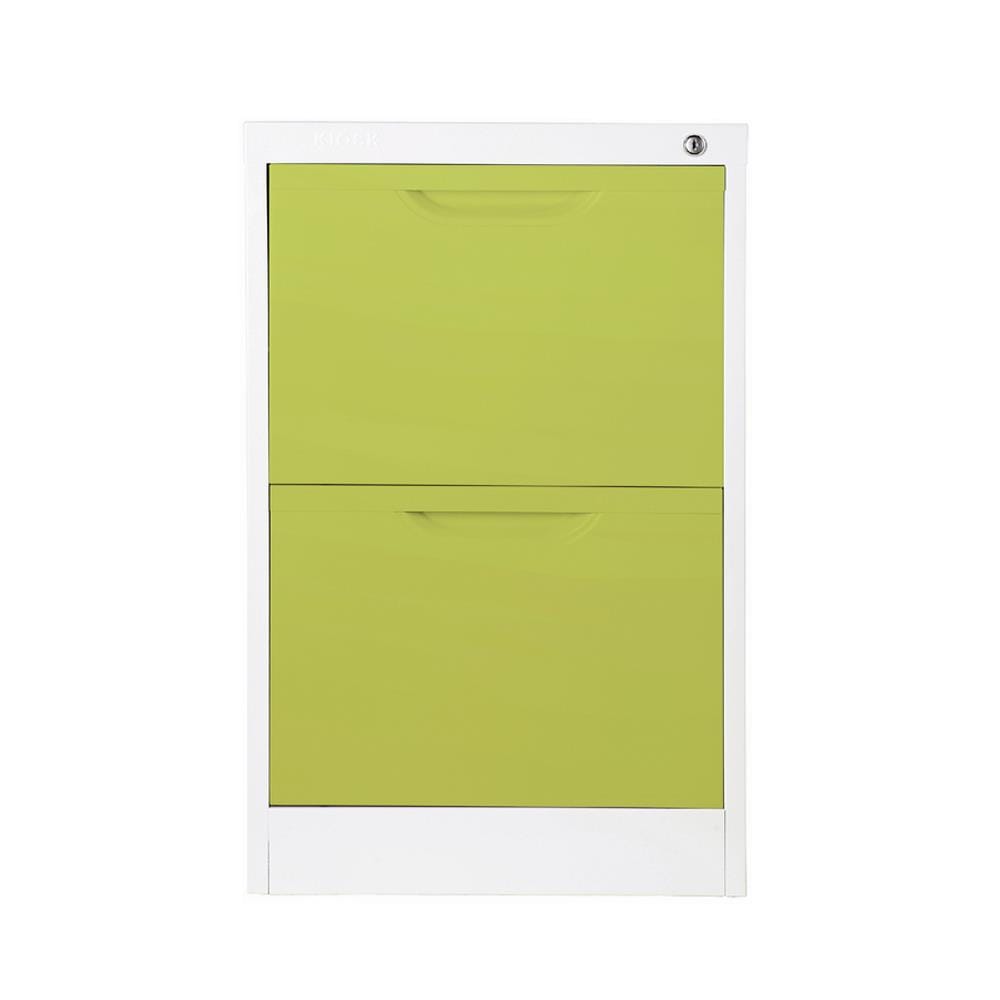 ตู้ลิ้นชักเหล็ก 2 ลิ้นชัก KIOSK HF-2 สีขาว/เขียว