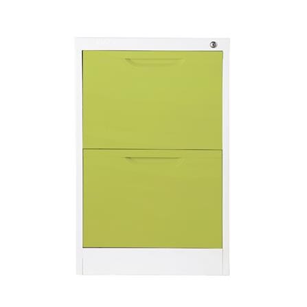 ตู้ลิ้นชักเหล็ก 2 ลิ้นชัก KIOSK HF-2 สีขาว/เขียว_1