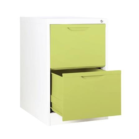 ตู้ลิ้นชักเหล็ก 2 ลิ้นชัก KIOSK HF-2 สีขาว/เขียว_2