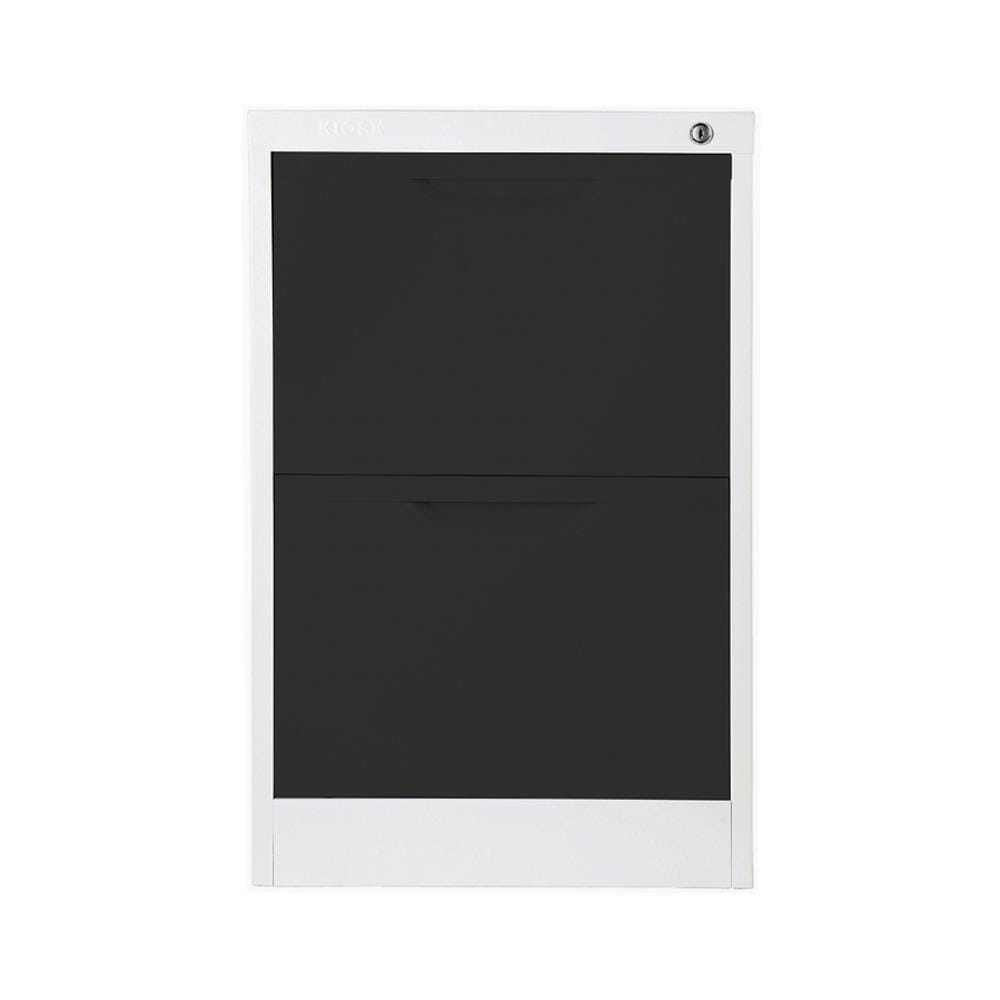 ตู้ลิ้นชักเหล็ก 2 ลิ้นชัก KIOSK HF-2 สีขาว/ดำ