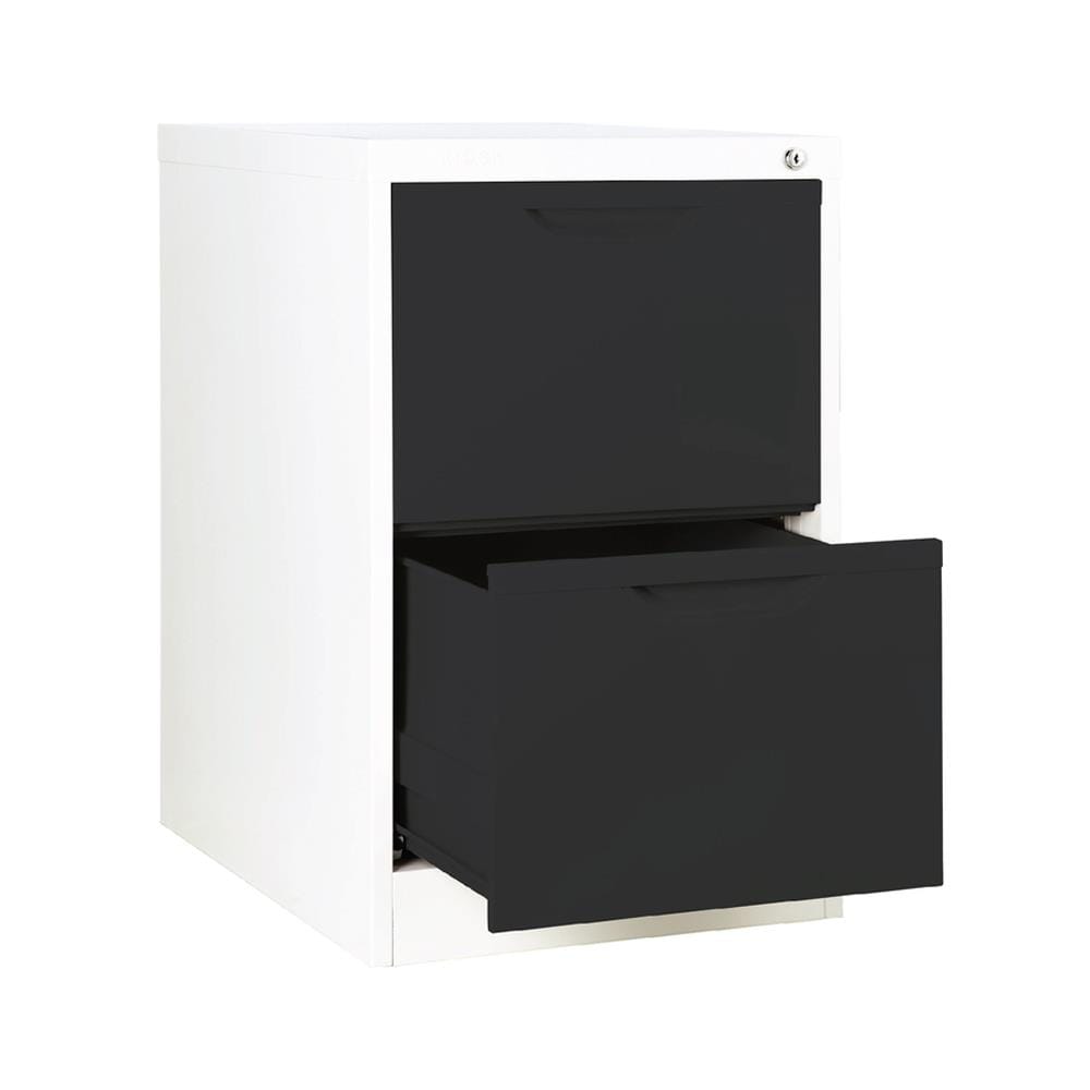ตู้ลิ้นชักเหล็ก 2 ลิ้นชัก KIOSK HF-2 สีขาว/ดำ