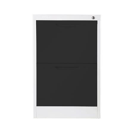 ตู้ลิ้นชักเหล็ก 2 ลิ้นชัก KIOSK HF-2 สีขาว/ดำ_1