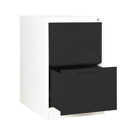 ตู้ลิ้นชักเหล็ก 2 ลิ้นชัก KIOSK HF-2 สีขาว/ดำ_2