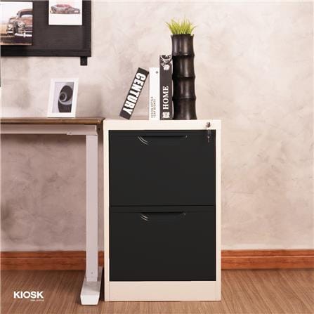 ตู้ลิ้นชักเหล็ก 2 ลิ้นชัก KIOSK HF-2 สีขาว/ดำ_4
