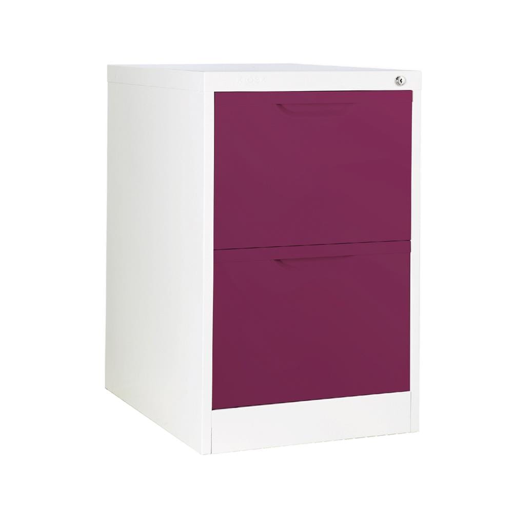 ตู้ลิ้นชักเหล็ก 2 ลิ้นชัก KIOSK HF-2 สีขาว/ม่วง