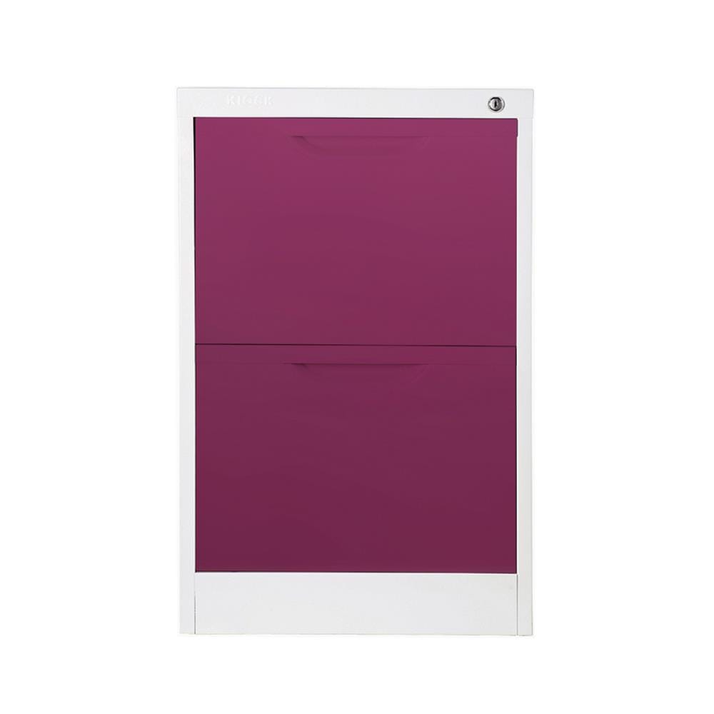 ตู้ลิ้นชักเหล็ก 2 ลิ้นชัก KIOSK HF-2 สีขาว/ม่วง