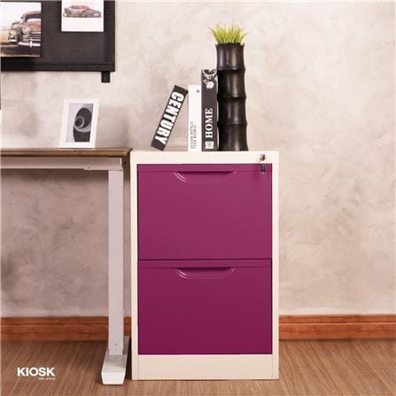 ตู้ลิ้นชักเหล็ก 2 ลิ้นชัก KIOSK HF-2 สีขาว/ม่วง_4