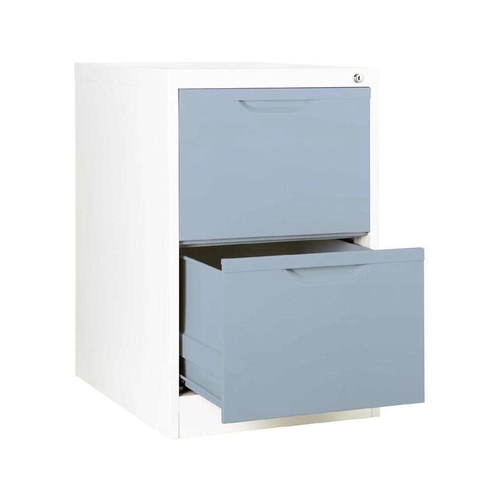 ตู้ลิ้นชักเหล็ก 2 ลิ้นชัก KIOSK HF-2 สีขาว/เทา