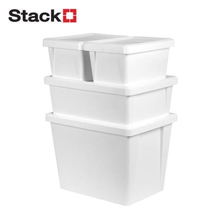 ชุดกล่องเก็บของมีฝา STACKO AMATAS สีขาว (แพ็ก 4 ชิ้น)_1