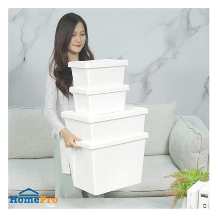 ชุดกล่องเก็บของมีฝา STACKO AMATAS สีขาว (แพ็ก 4 ชิ้น)_6