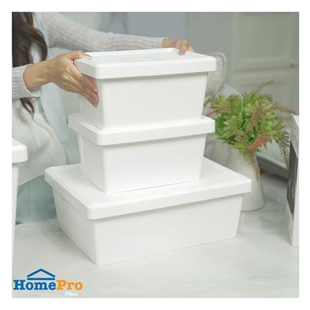 ชุดกล่องเก็บของมีฝา STACKO AMATAS สีขาว (แพ็ก 4 ชิ้น)_7