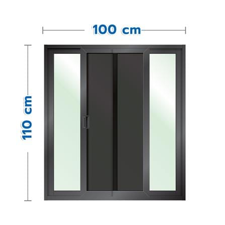 หน้าต่างบานเลื่อน อะลูมิเนียม S-S มุ้ง LYNN OK 100x110 ซม. สีดำ_0