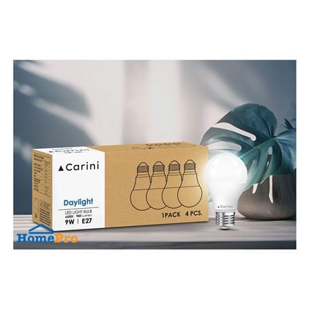 หลอด LED CARINI A60 ECOLIFE 9 วัตต์ DAYLIGHT E27 แพ็ก 4 ชิ้น_3