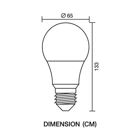 หลอด LED CARINI A65 ECOLIFE 13 วัตต์ DAYLIGHT E27 แพ็ก 4 ชิ้น_6