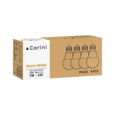 หลอด LED CARINI A60 ECOLIFE 7 วัตต์ WARM WHITE E27 แพ็ก 4 ชิ้น_2