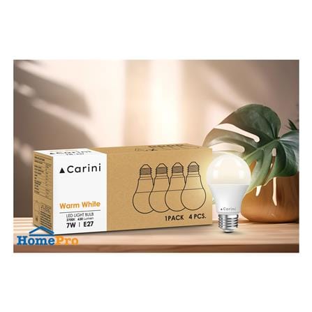 หลอด LED CARINI A60 ECOLIFE 7 วัตต์ WARM WHITE E27 แพ็ก 4 ชิ้น_3