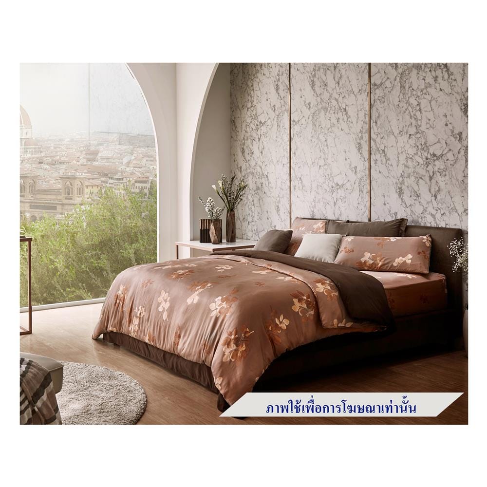 ผ้าปูที่นอน 6 ฟุต OMAZZ PRINT สี BROWN