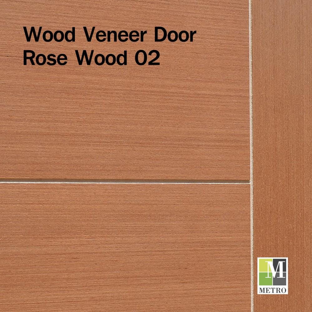 ประตูภายในปิดวีเนียร์ METRO ROSE WOOD 02 80X200 ซม. สีนํ้าตาล ไม่เจาะลูกบิด