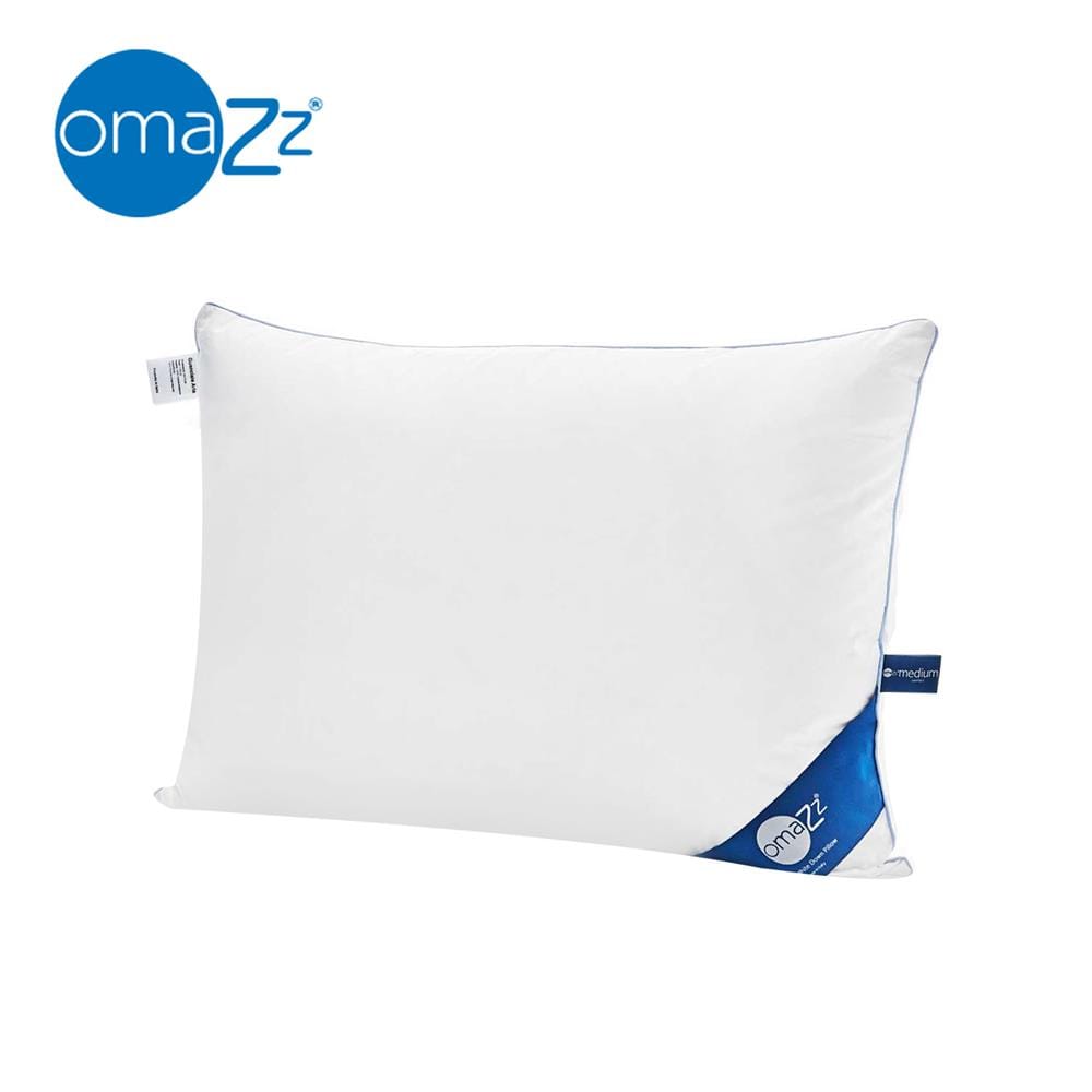 หมอนสุขภาพ ขนห่าน OMAZZ NOBLE WHITE GOOSE DOWN MEDIUM COMFORT 20x30 นิ้ว สีขาว