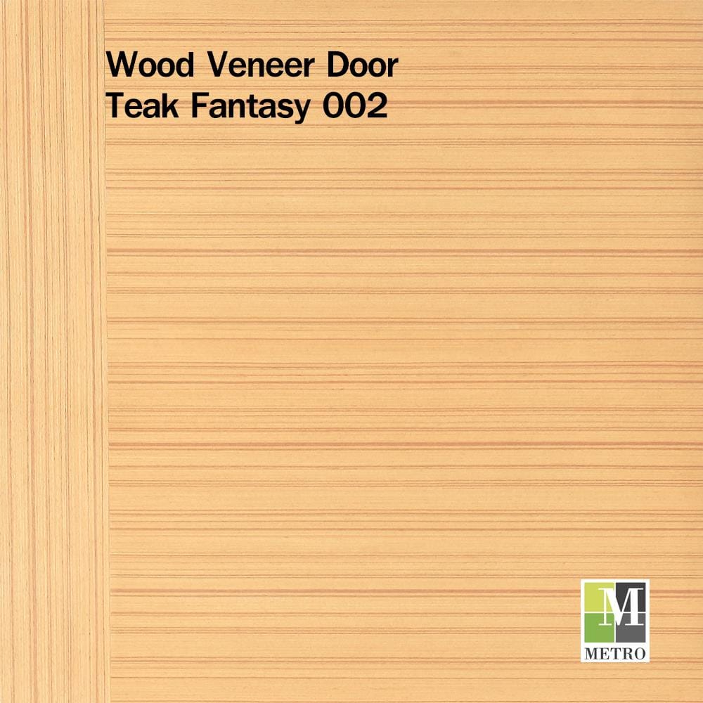 ประตูภายในปิดวีเนียร์ METRO TEAK FANTASY 002 80X200 ซม. สีนํ้าตาล ไม่เจาะลูกบิด