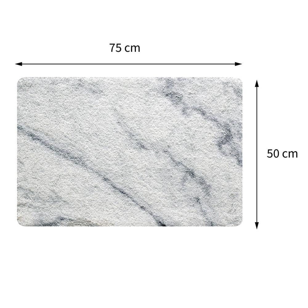 พรม PRAW DE MARBLE WHITE 50X75 ซม. สีขาว
