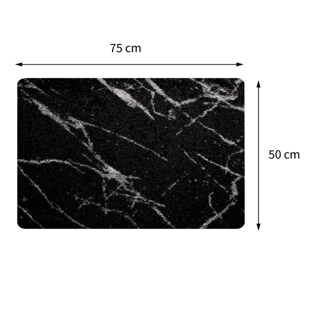 พรม PRAW DE MARBLE BLACK 50X75 ซม. สีดำ