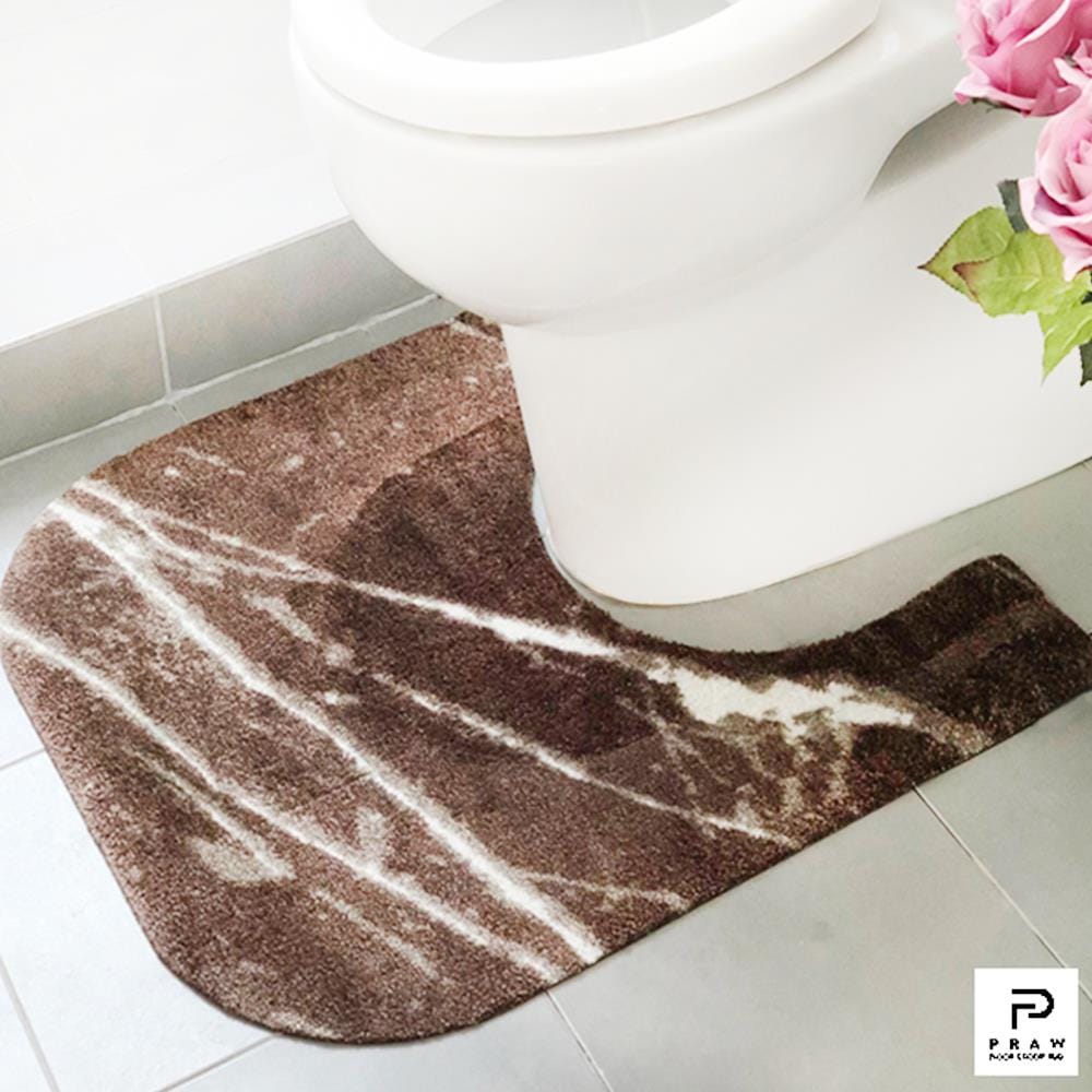 พรมห้องน้ำ PRAW DE MARBLE BROWN 62X70 ซม. สีน้ำตาล