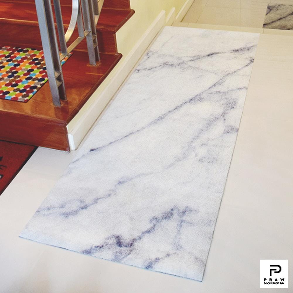 พรม PRAW DE MARBLE WHITE 70X190 ซม. สีขาว