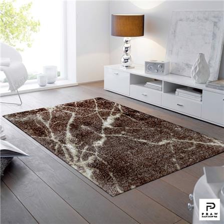 พรม PRAW DE MARBLE BROWN 120X180 ซม. สีน้ำตาล_5