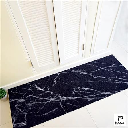 พรม PRAW DE MARBLE BLACK 70X190 ซม. สีดำ_4