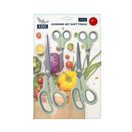 ชุดกรรไกรอเนกประสงค์ KECH สีเขียว แพ็ก 4 ชิ้น_4