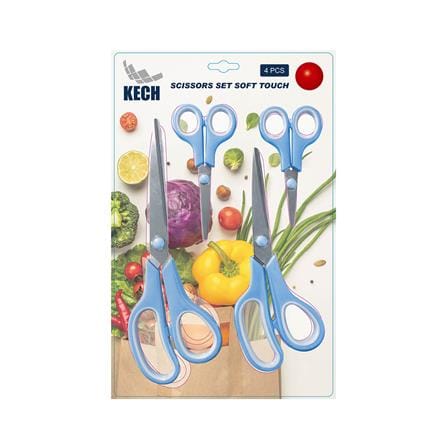 ชุดกรรไกรอเนกประสงค์ KECH สีฟ้า แพ็ก 4 ชิ้น_4