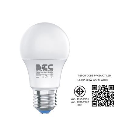 หลอด LED BEC ULTRA-X 9 วัตต์ WARM WHITE E27_4