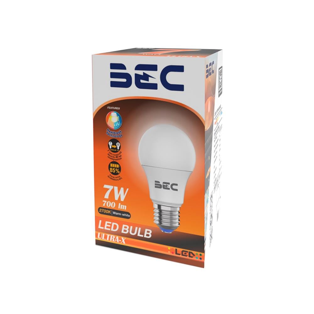 หลอด LED BEC ULTRA-X 7 วัตต์ WARM WHITE E27