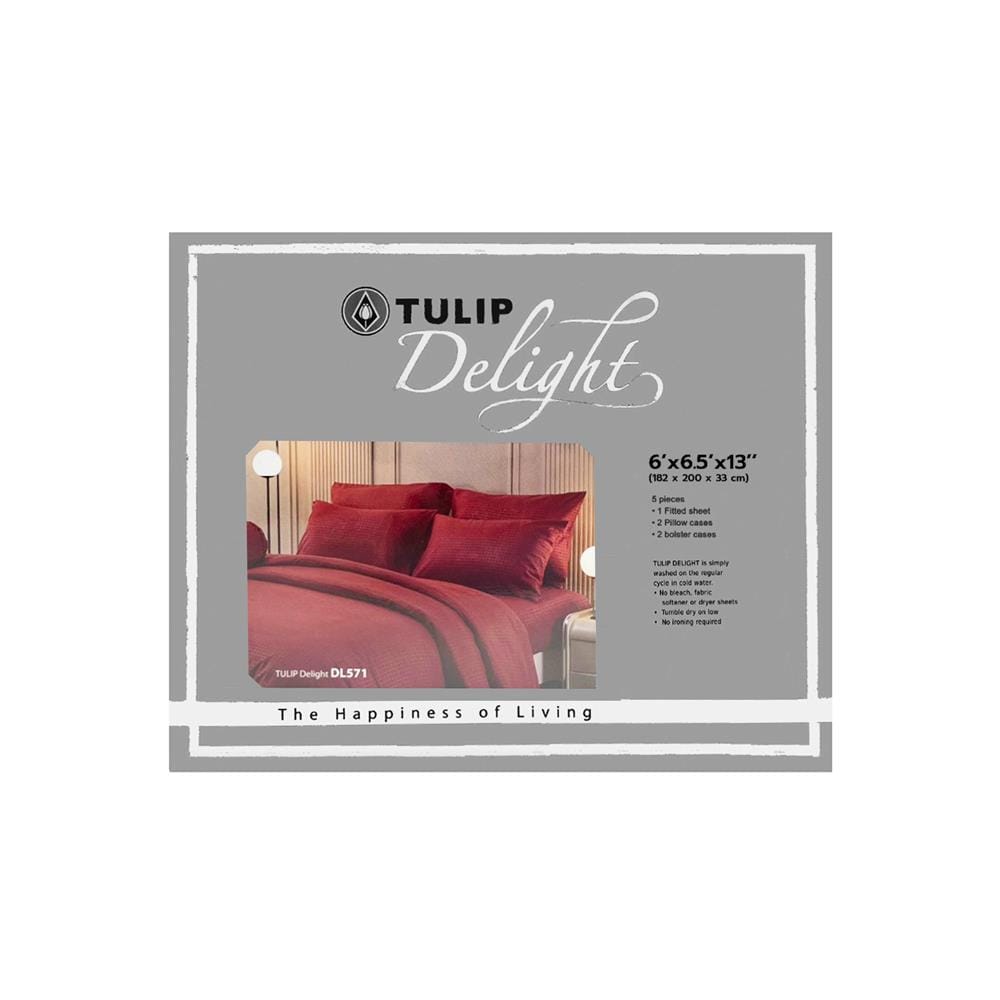 ชุดผ้าปูที่นอน 6 ฟุต 5 ชิ้น TULIP DELIGHT 60056-DL571