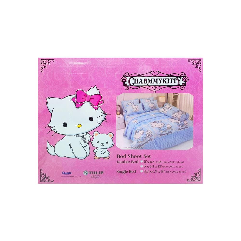 ชุดผ้าปูที่นอน 5 ฟุต 5 ชิ้น TULIP CHARMMYKITTY 60013-DLC137