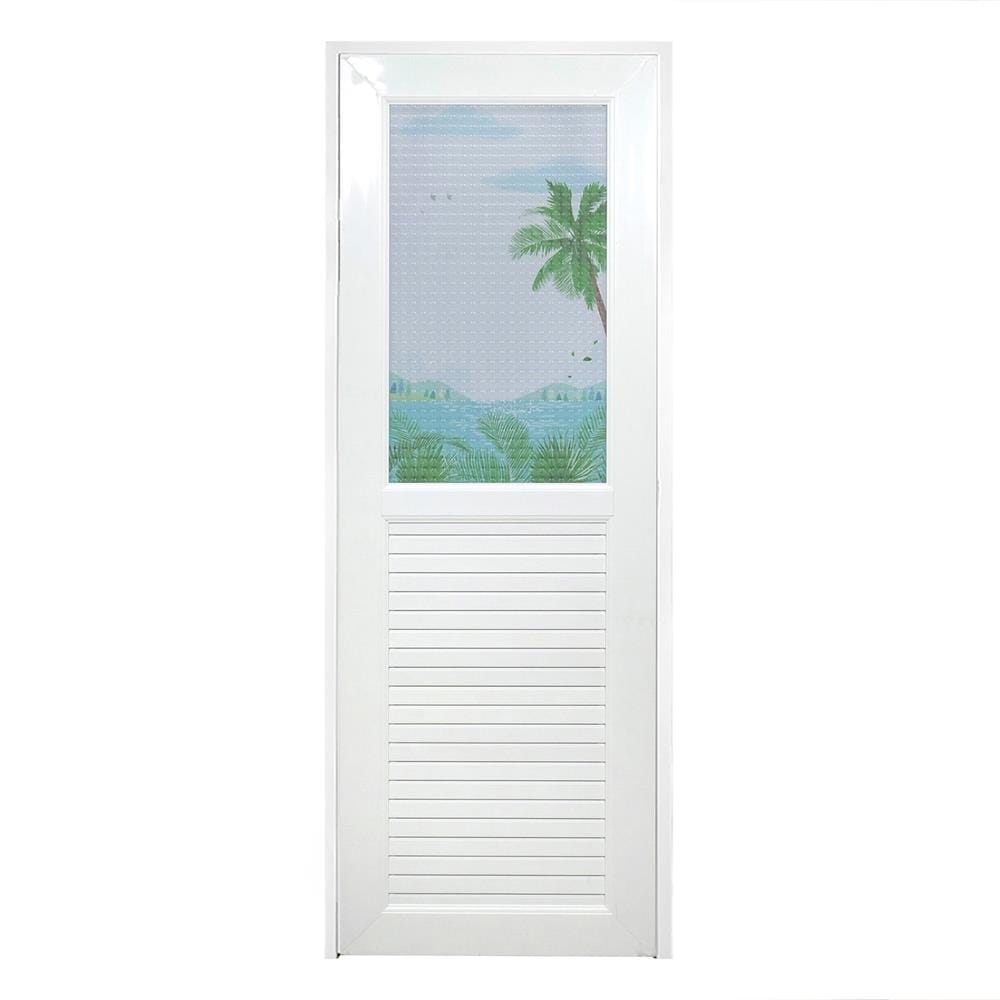 ประตูห้องน้ำ UPVC AZLE SEA 70X200 ซม. สีขาว พร้อมวงกบ ไม่เจาะลูกบิด
