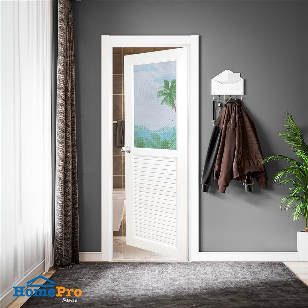 ประตูห้องน้ำ UPVC AZLE SEA 70X200 ซม. สีขาว พร้อมวงกบ ไม่เจาะลูกบิด