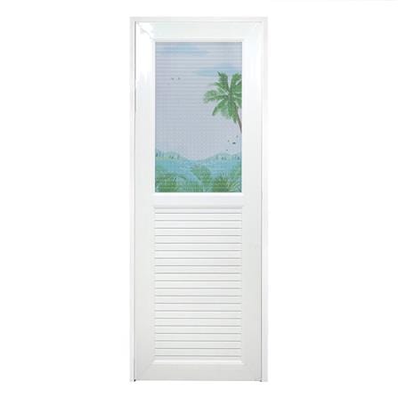 ประตูห้องน้ำ UPVC AZLE SEA 70X200 ซม. สีขาว พร้อมวงกบ ไม่เจาะลูกบิด_0